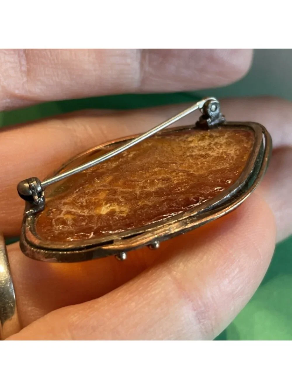 Vintage Baltic Amber Statement Brooch Pin Artisan Piece